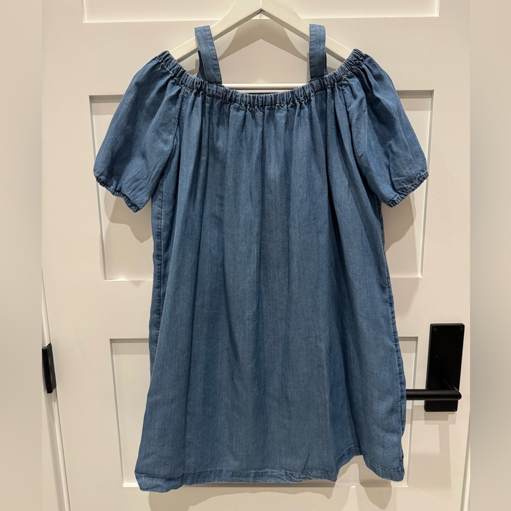 Joe Fresh girls Blue Off-Shoulder Dress, size L 10-12. GUC.